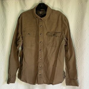 Men's Brown Casual thick  Button Down work Shirt